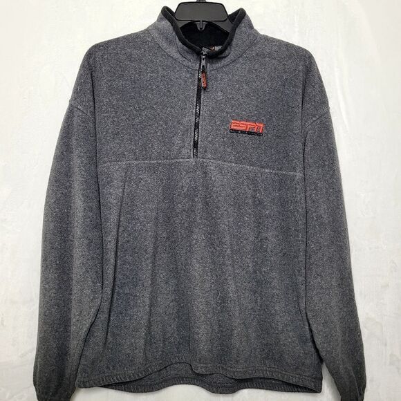 Vintage ESPN Magazine Fleece Pullover Quarter Zip Sweater Size XL - Picture 1 of 8
